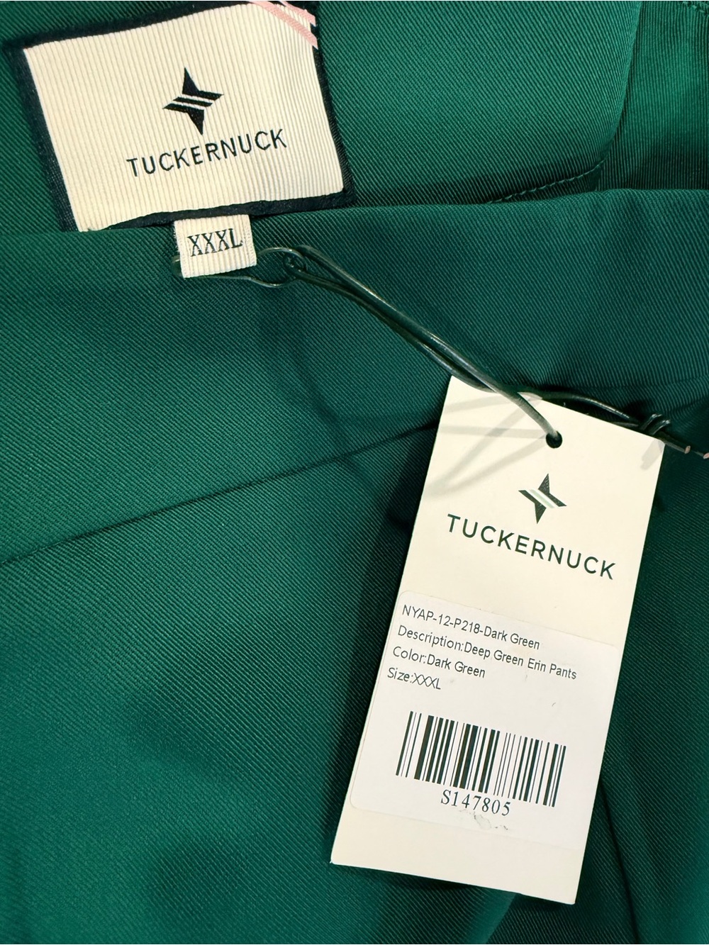 Tuckernuck Erin High Rise Wide Leg Trousers | XXXL | Deep Green Dress Pants NWT - Picture 7 of 9